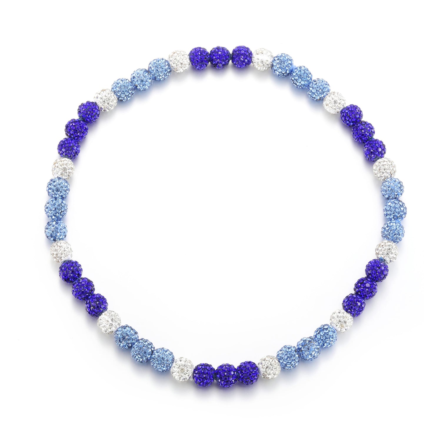 HSWYFCJY Baseball Beaded Chain Necklace for Men Women, Rhinestone Discoball Drip Accessories White Light Blue and Deep Blue Base