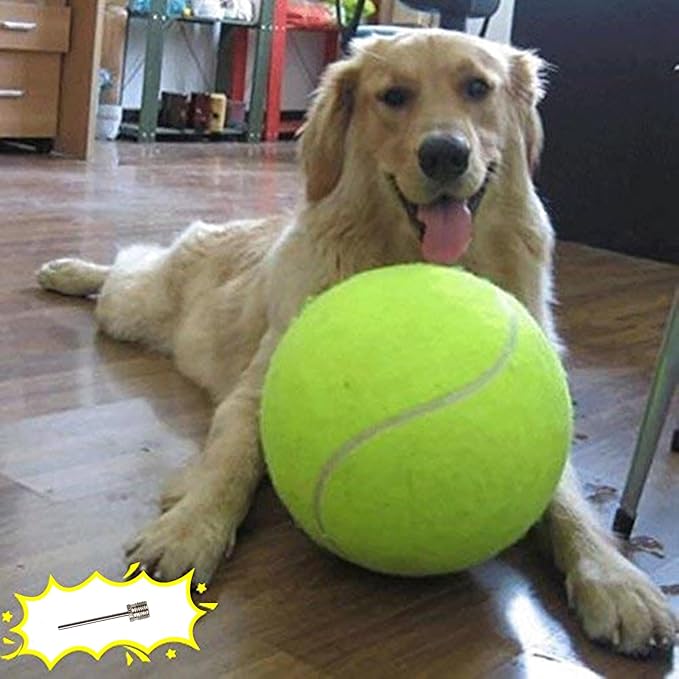 Banfeng Big Tennis Ball for Dogs, Giant Dog Tennis Ball Toy Large Outdoor Sports Gift for Small Medium Large Dog (Yellow, ...