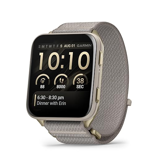Garmin® Venu® X1, Thin and Lightweight GPS Smartwatch, AMOLED Display, Advanced Health and Fitness Features, Soft Gold wit...
