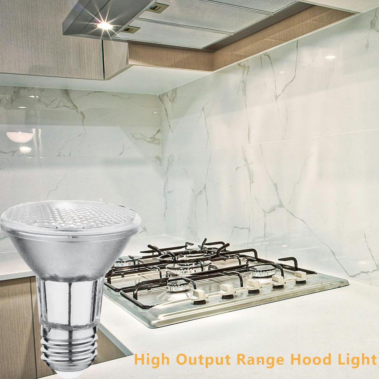 Par20 7W Led Range Hood Light  595Lm  Waterproof Ip65  Replaces 50W Halogen Cup  E26  Dimmable  Warm White  120V  Spot Bulbs For Kitchen Appliances  Track Lighting  Outdoor Landscaping  Pack Of 2