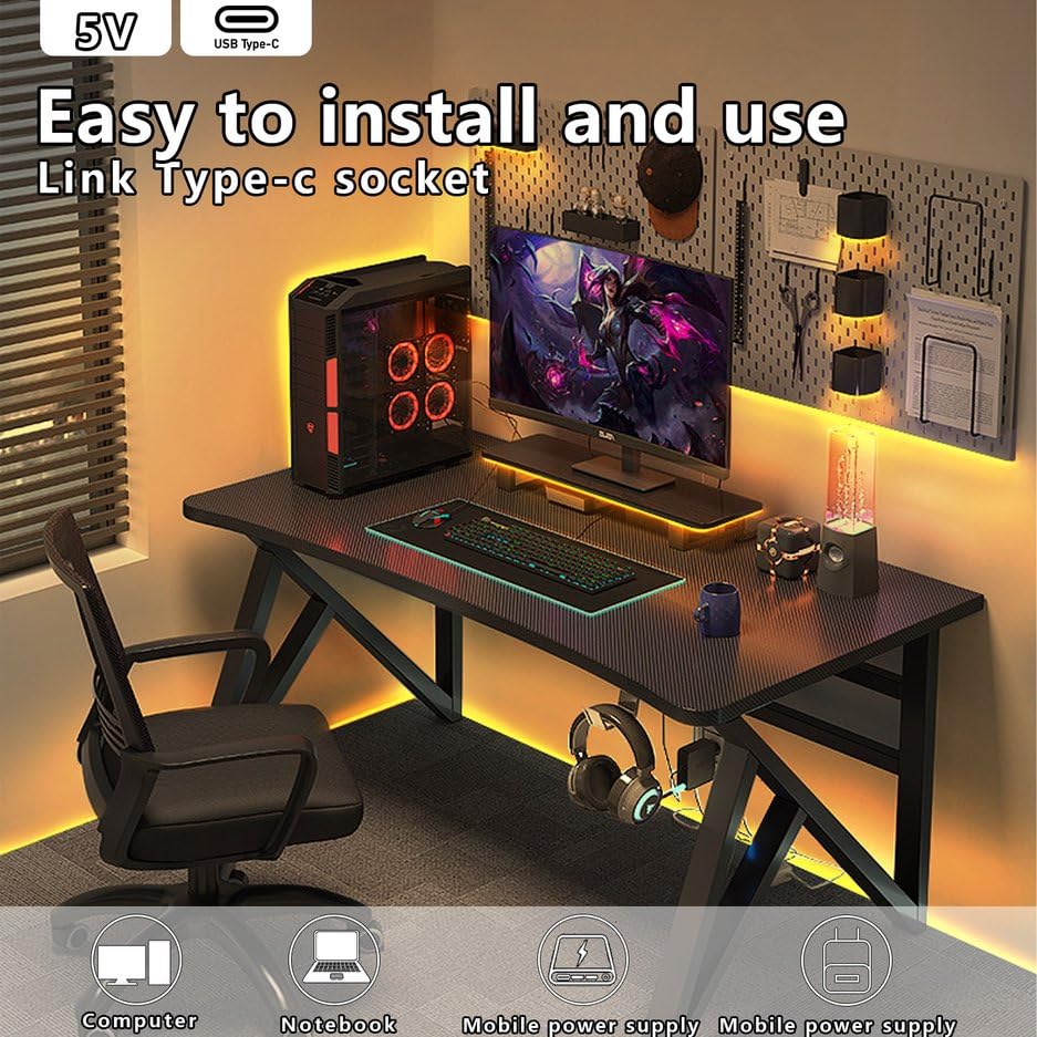 Mdee?Type C Cob Tape Light Led Strip.9.84Ft/3M- Flexible 5Mm Hidden Dc 5V Led Tape With 320 Leds/M For Blue Lighting. Cuttable  Shapeable  Type C Powered. Ideal For Kitchen