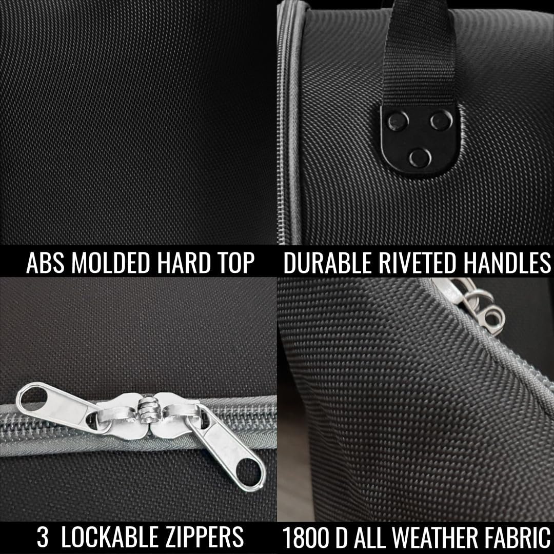 CaddyDaddy Enforcer Golf Travel Bag Crush Resistant Hard Top Protection, 1 Year Full Replacement Coverage, Durable Thick Nylon, Wheels & Lockable XL Zippers. Case for Transporting Clubs on Airlines