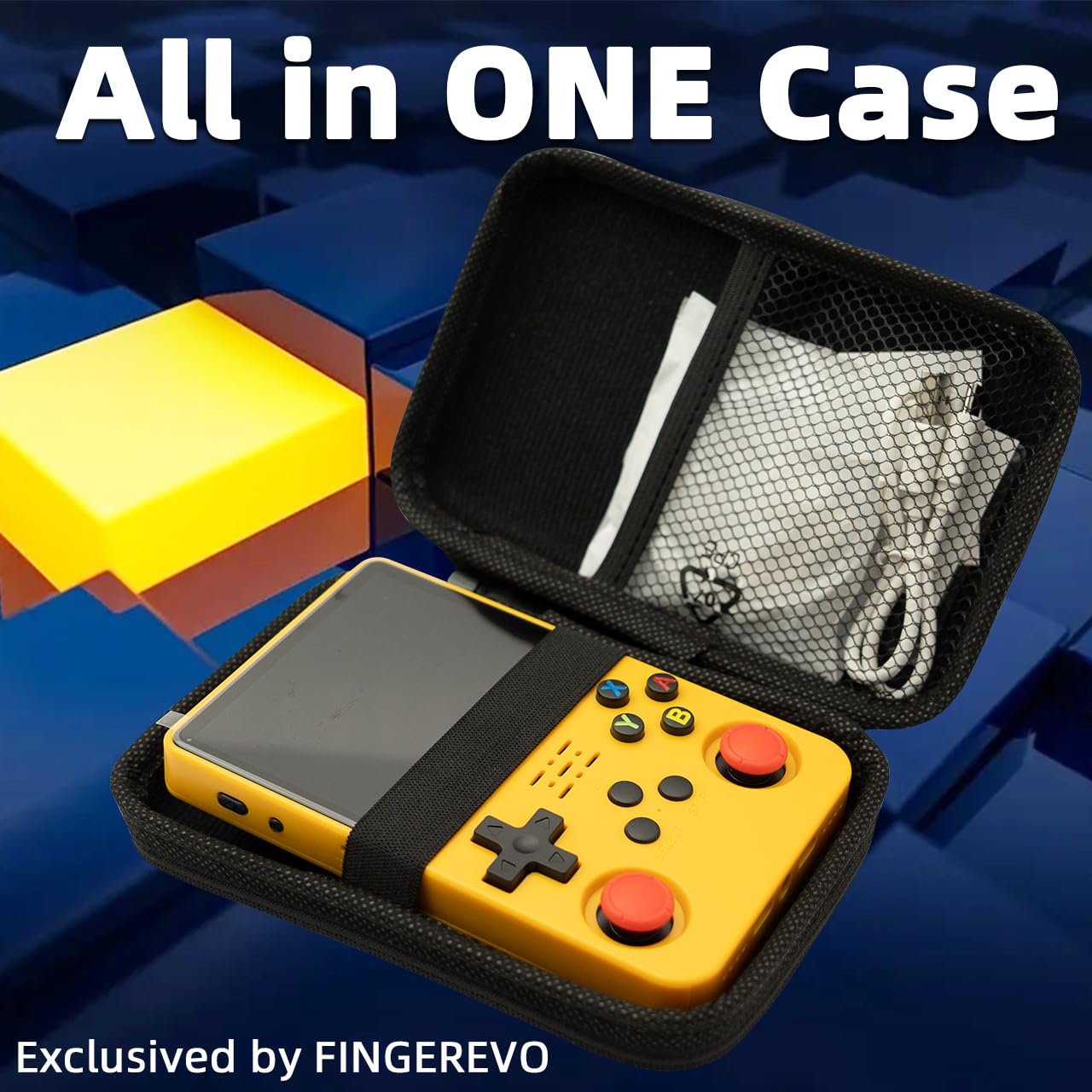 R36S Handheld Game Console 3.5-in 640*480 IPS OCA Screen 3200mAh Opensource System RK3326 Yellow