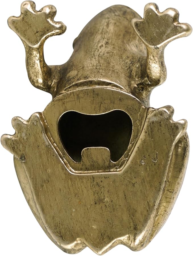 Vintage Frog Beer Bottle Opener Functional Bottle Opening Father's Day Christmas Birthday Gift for Men Husband Father Beer Lovers Funny Metal Decor for Homes Kitchen Man Cave, Gold