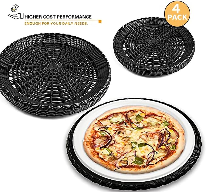 Paper Plate Holders, 9/10 Inch paper plate holders reusable Black Plastic Heavy Duty supports for Picnic Party Dinner 4 Packs