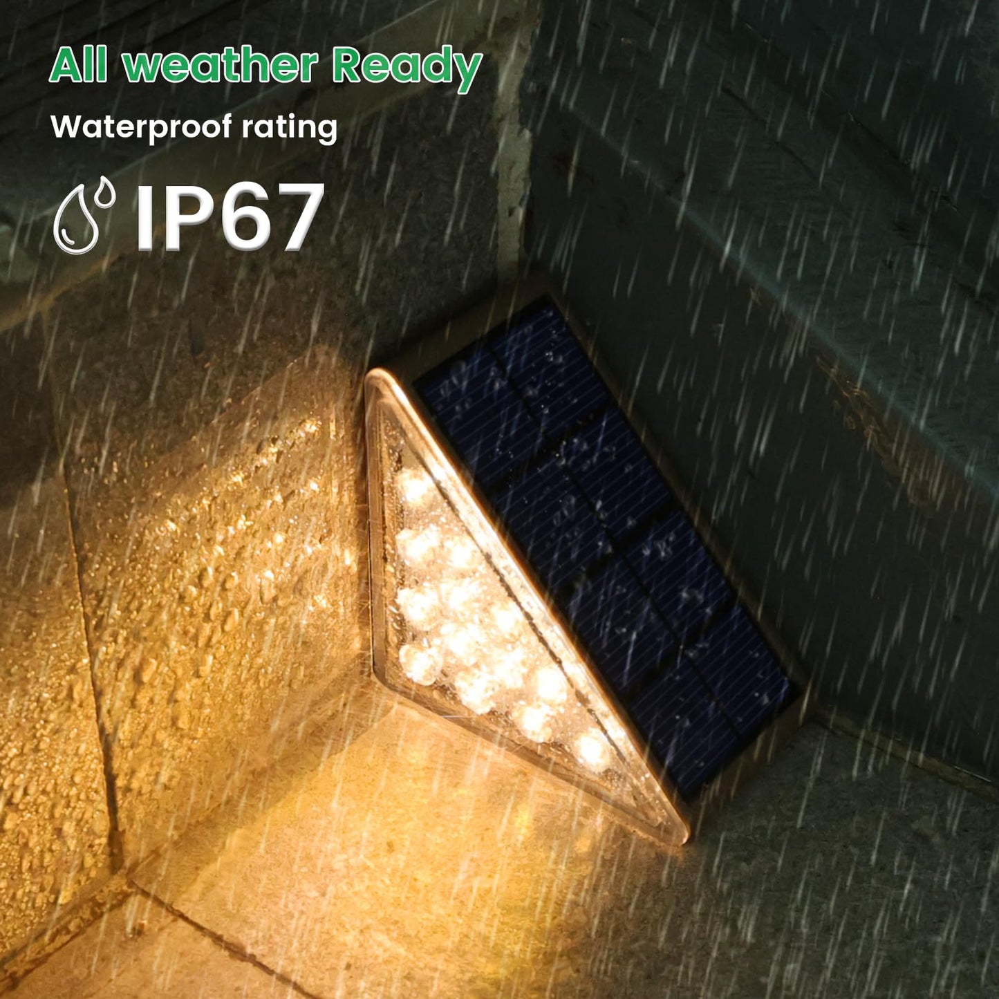 JOFIOS Solar Step Lights, 24 Pack, Waterproof IP67, Warm White, Model 61190, Outdoor Deck Stair Lights
