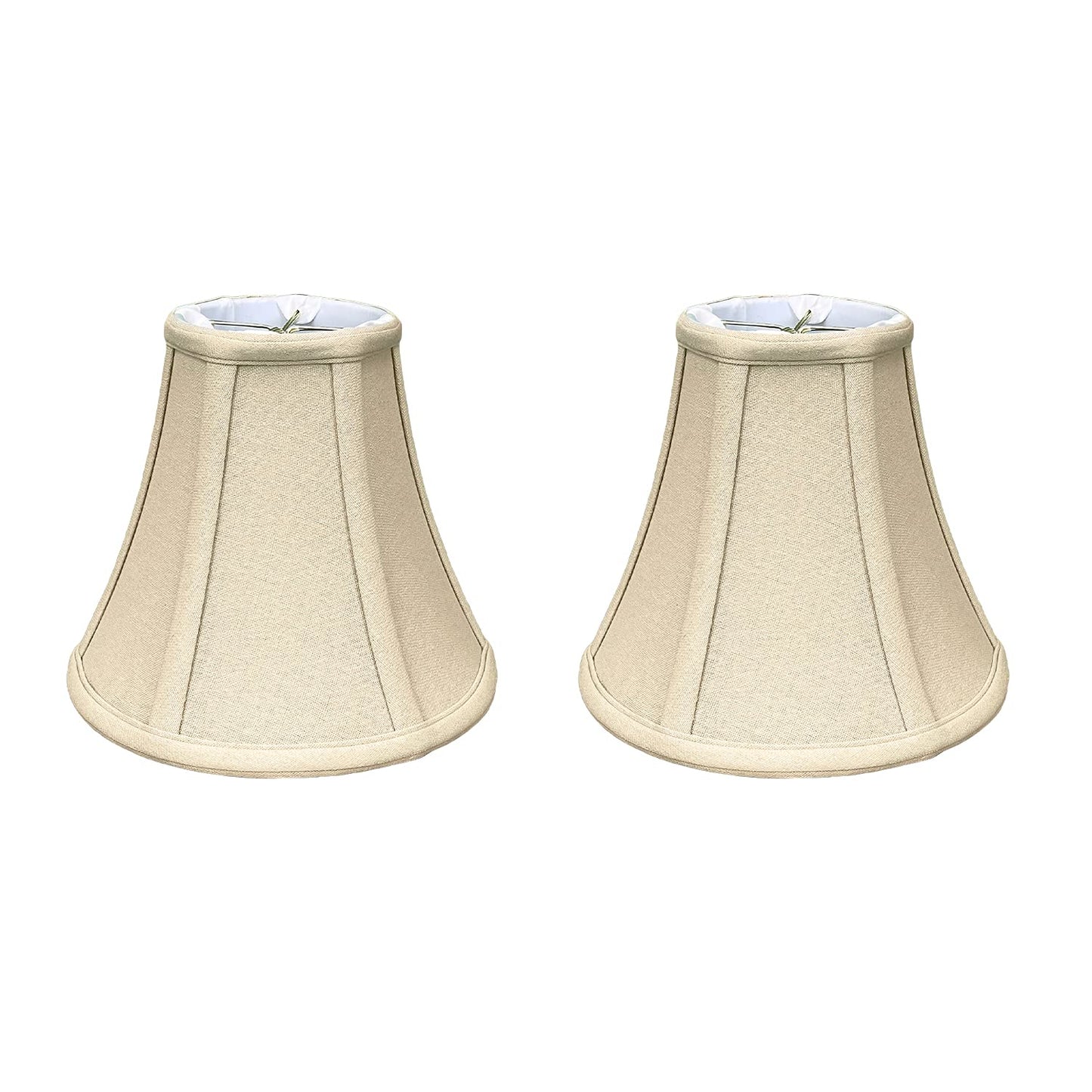 Royal Designs, Inc. True Bell Lamp Shade, Linen Beige, 4in x 8in x 7.25in, Round Clip, Model BS-704RC-8LNBG-2,