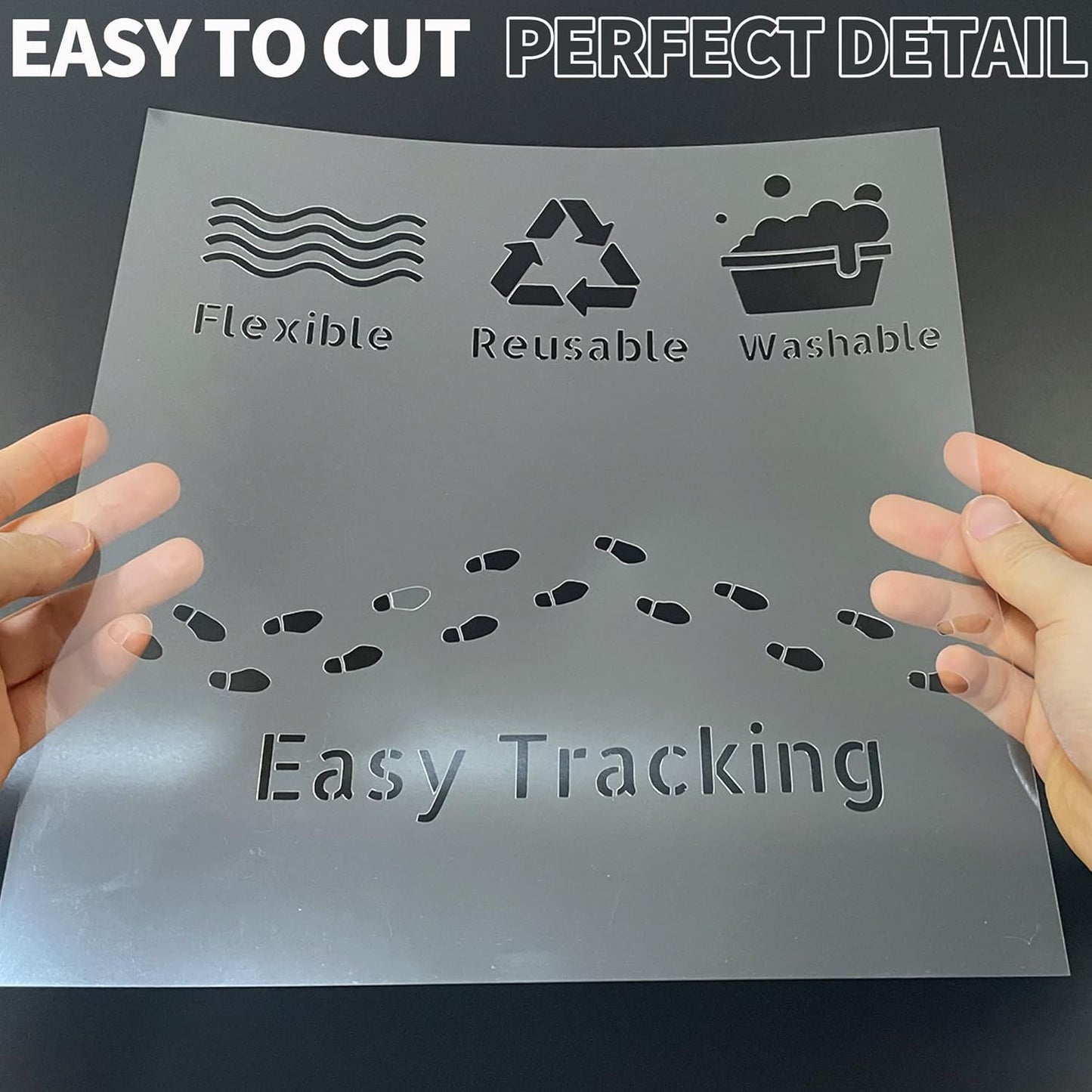7.5Mil Blank Mylar Sheet (10 Pack), 12“ X 12” Clear Plastic Sheet, Clear Acetate Sheets for Cricut, Stencil Plastic Sheets for Cutting Machine, PET Stencil Material