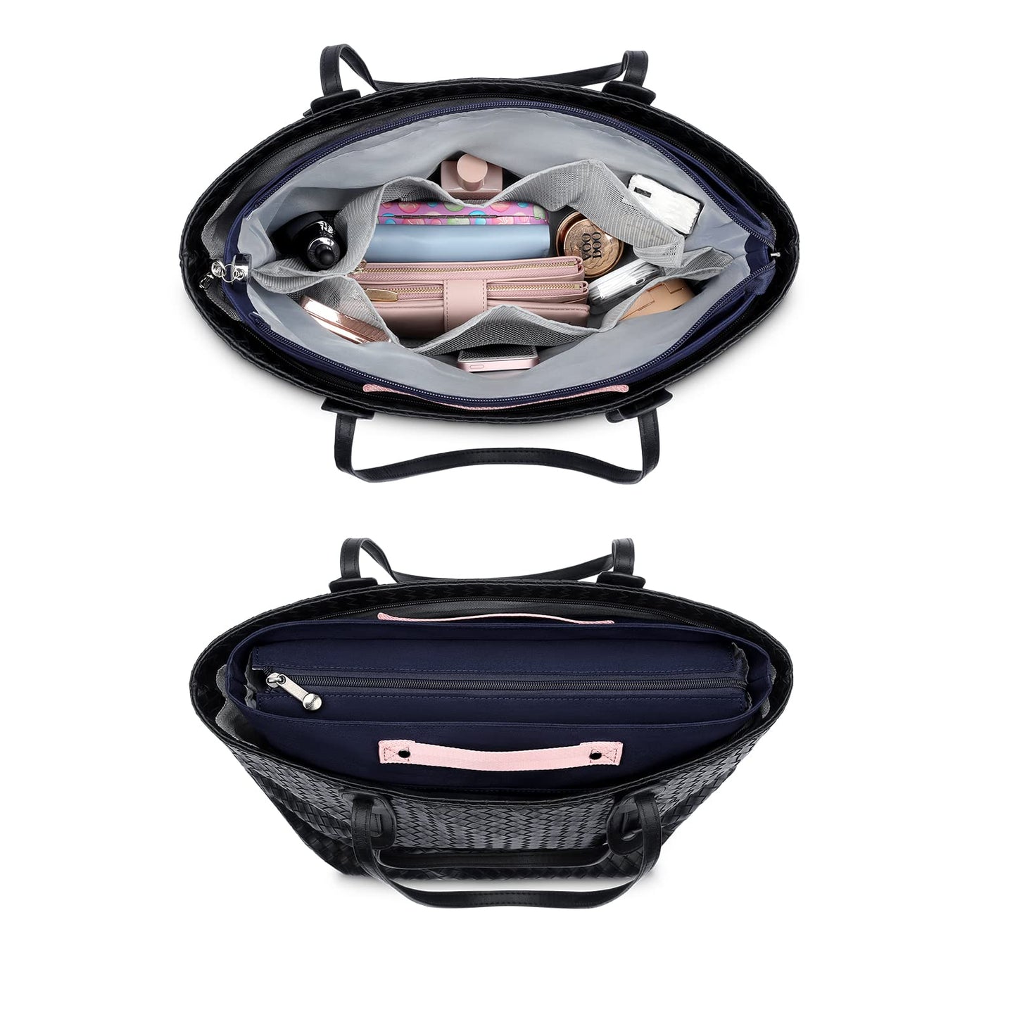 HyFanStr Purse Organizer Insert for Handbags,Tote Bag Organizer Insert Zipper Bag for Women, Handbag Organizer Inside Liner with