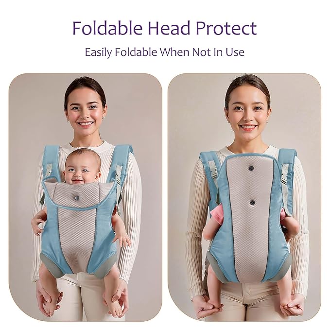 Ergonomic Baby Carrier with Adjustable Strap,4-in-1 Newborn to Toddler Carrier,Breathable Mesh Baby Carrier for Summer,Compact for Travel & Outdoor Adventures,Ideal for Infants 0-3 Years