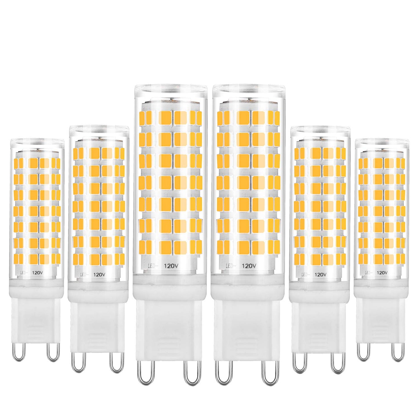 YUIIP G9 LED Bulb Dimmable 6W Warm White 3000K Ceramic Bi-pin Base, 530LM, 6 Pack