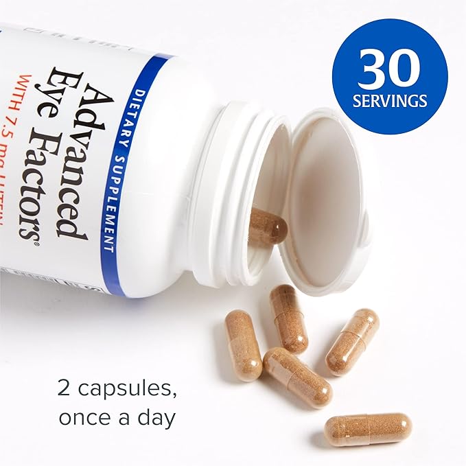 Natural Factors, Advanced Eye Factors, Antioxidant Support for Healthy Vision with Lutein and Zeaxanthin, 60 Capsules