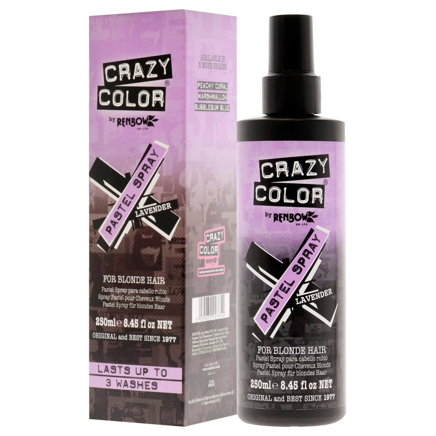 Crazy Color Pastel Hair Spray Lavender 250 ml