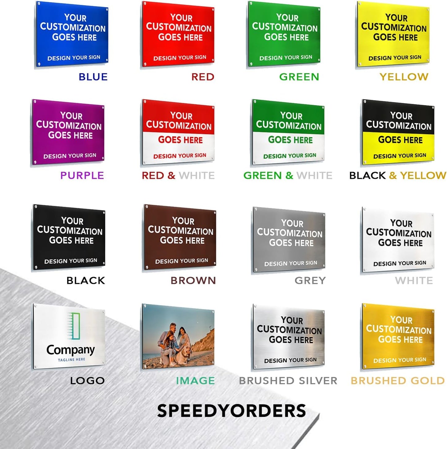 SPEEDYOOKS Custom Outdoor Metal Sign, Personalized Aluminum, Customized Safety, Business, Waterproof - White Aluminum (Red & White, 36x24 In)