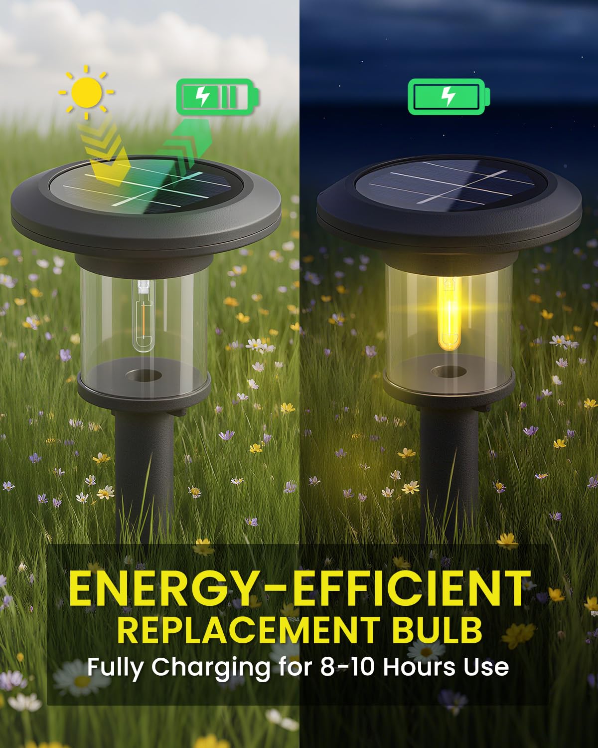 Trustwheel Outdoor Solar Light Bulb Replacement - 2 Pack Warm White 3000K Solar Garden Light Bulbs Dc 3V 0.5W Hampton Bay Replacement Bulb For Lanscape Garden Yard Patio Walkway Lighting