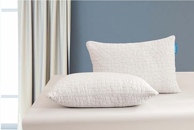 Cooling Pillows for Sleeping, Adjustable Shredded Memory Foam Pillow King Set of 1, Cool Pillow for Hot Sleepers, with Extra Fill for Side Back and Stomach Sleepers