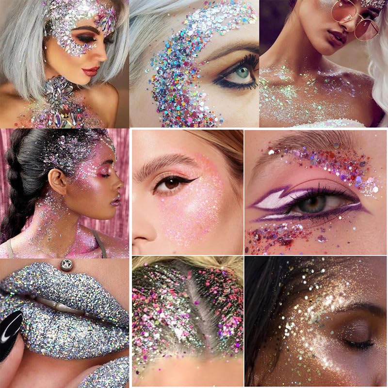 Body Glitter Stick, Perfect Sparkling Christmas Hair & Face Glitter Makeup Neon Outfit Singer Concert Music Rave Festival ...