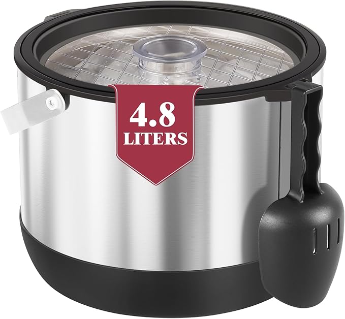 FiveHome 5QT/4.8L Insulated Ice Bucket for Parties, Large Capacity Double-Wall Beverage Bucket with Scoop & Lid for Champa...
