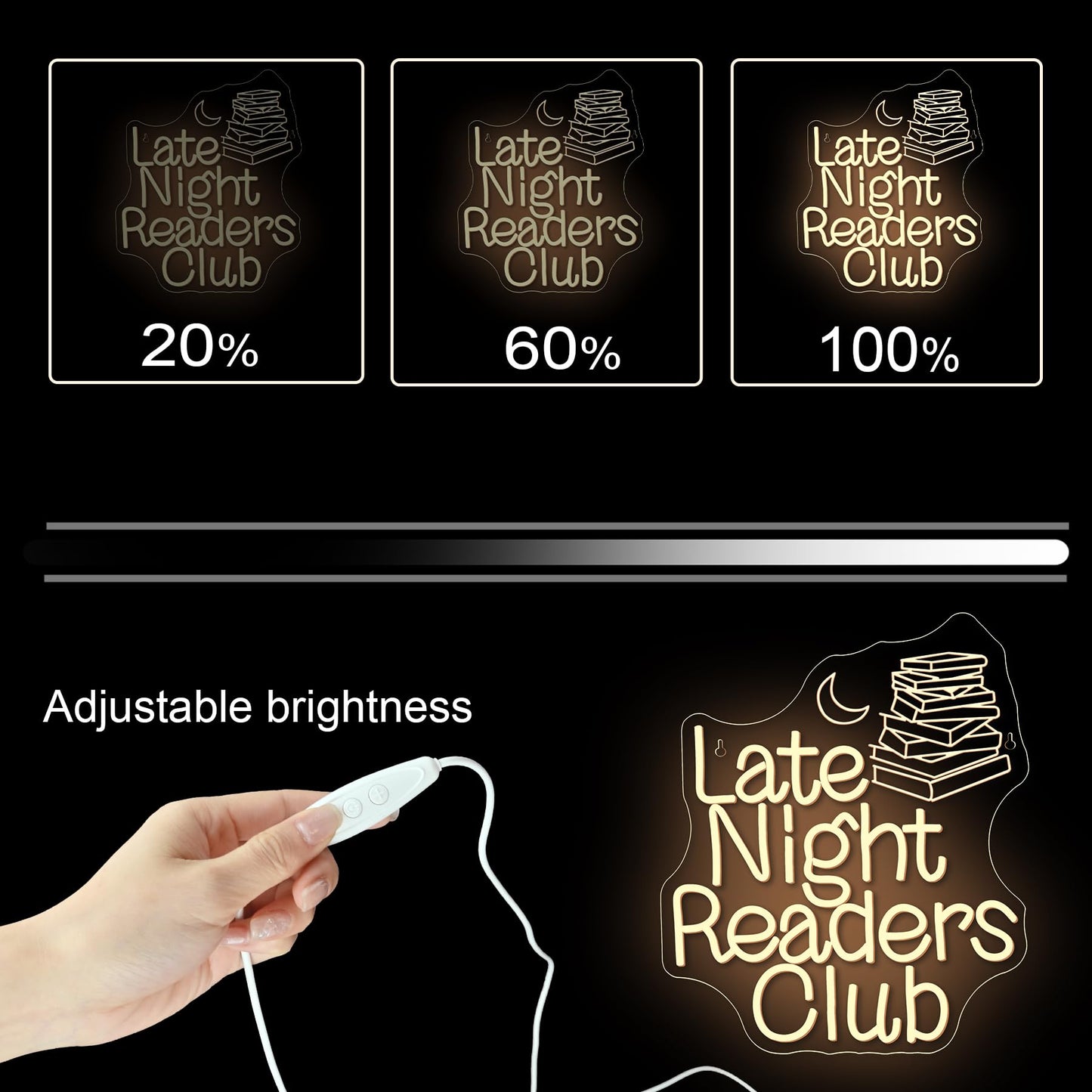 Nosun Late Night Readers Club Neon Sign Reader Club Neon Light Led Hanging Read Room Sign Library Welcome Door Neon Sign Pink Night Light Gift For Book Enthusiast Reading Enthusiasts