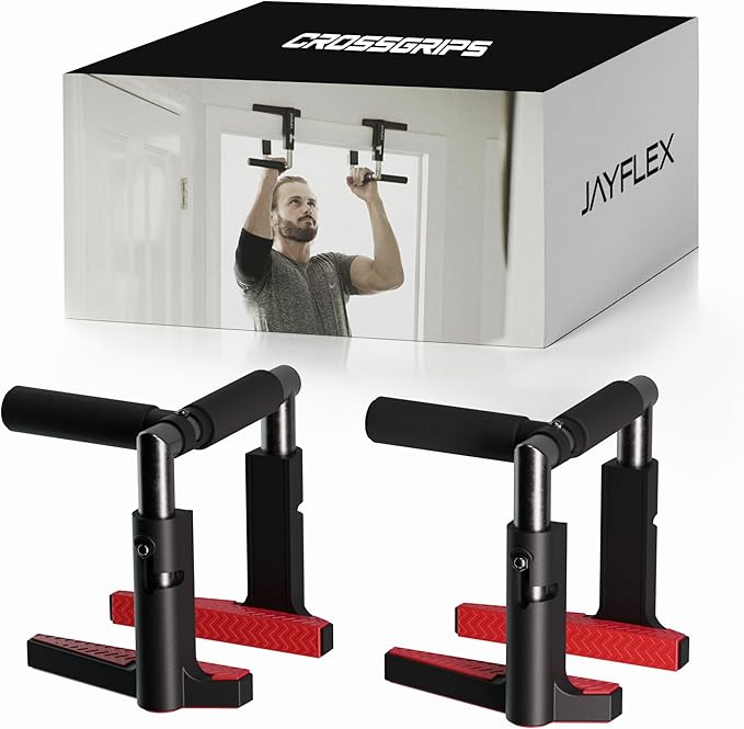 Jayflex CrossGrips Compact Pull Up Bar - Pull Up Bar Door Frame for Work from Home Fitness - Adjustable Door Frame Pullup ...