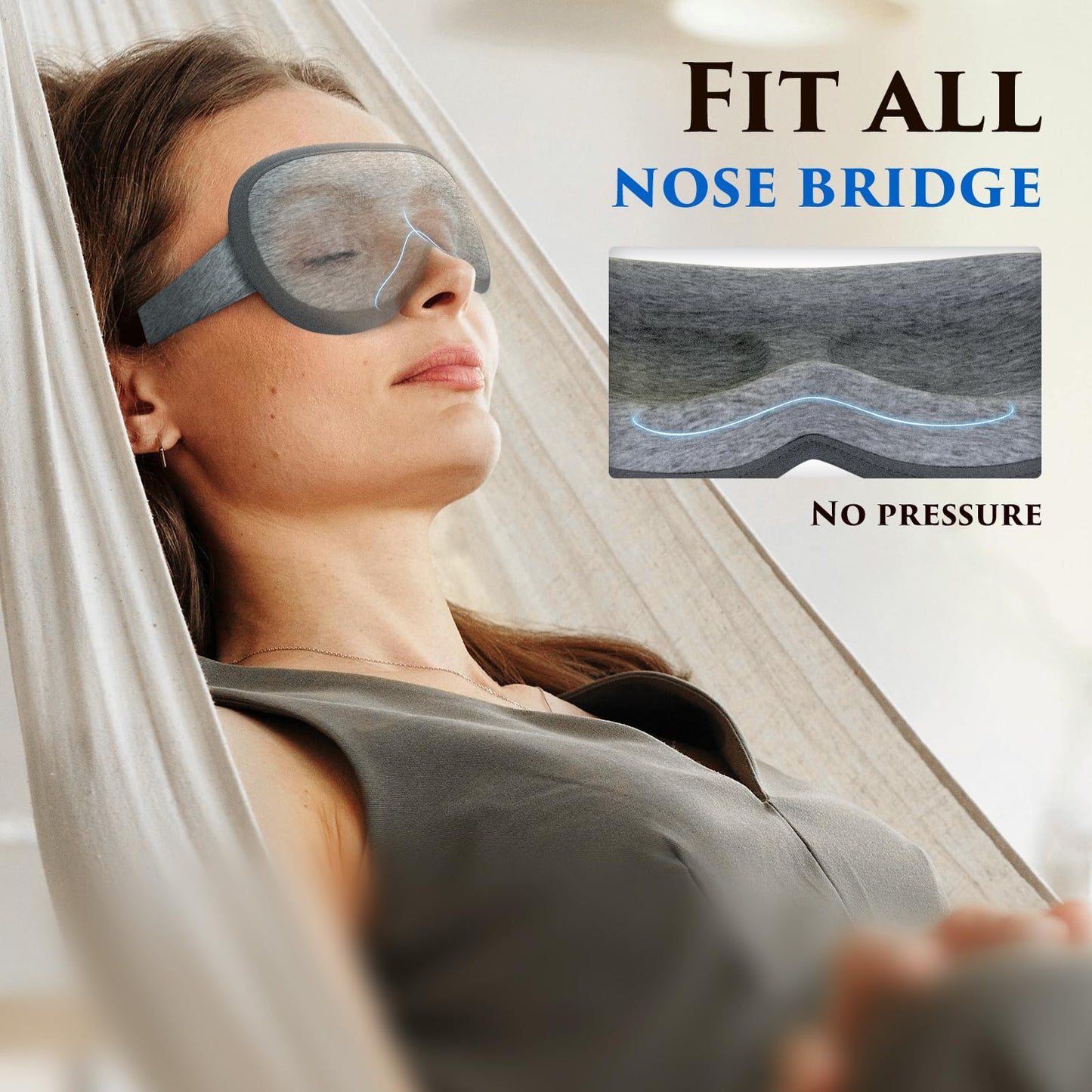 Weighted Eye Mask Cover for Sleeping - Eye Masks for Sleep with Adjustable Strap, Lash Extension Eye Covers for Women Men, 3D Contoured, Plane Travel Essentials, Blindfold for Meditation