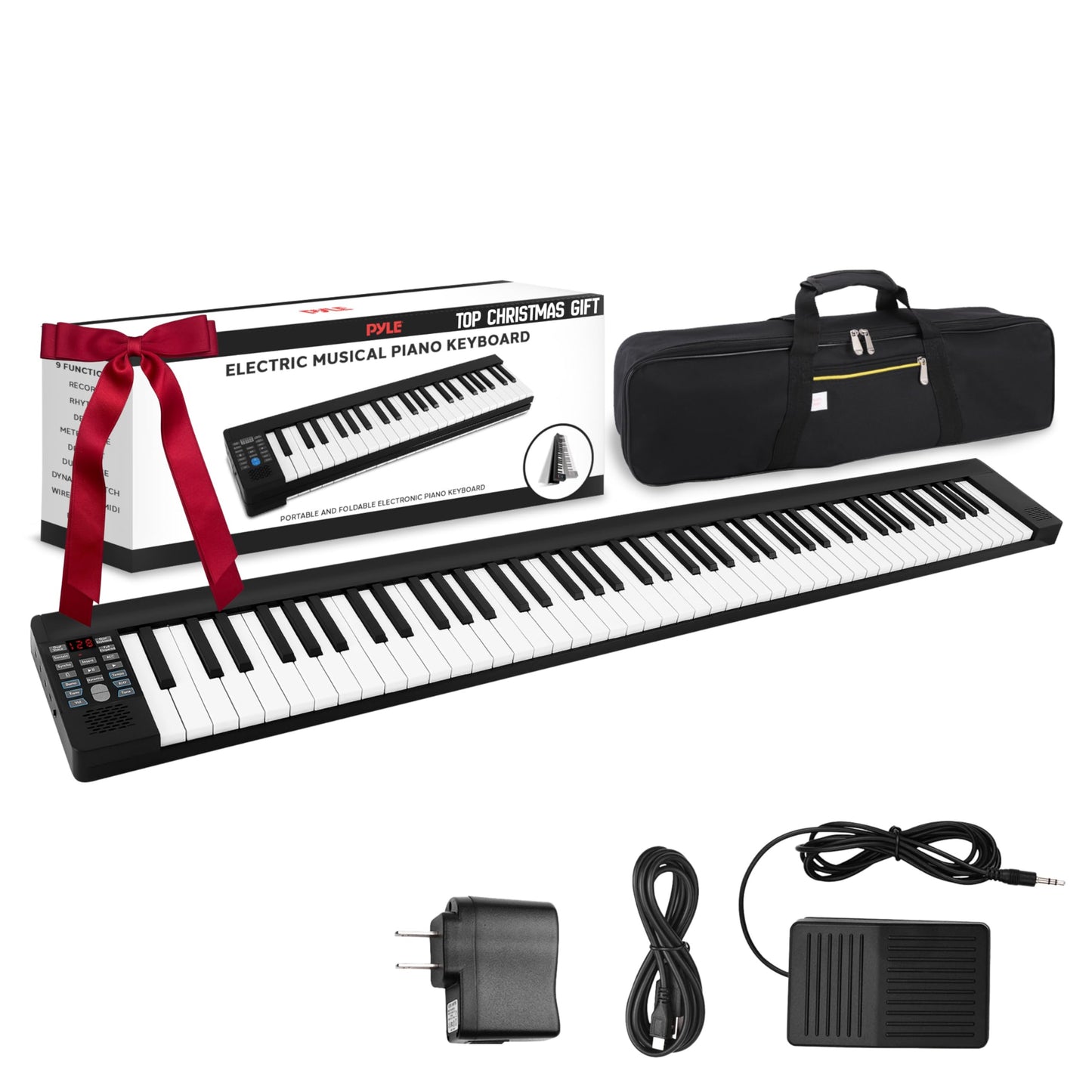 Pyle 88-Key Electric Piano Keyboard - Full Sized Bluetooth Enabled Keyboard with 28 Rhythms & Tones, Built-In Speaker, Sustain P