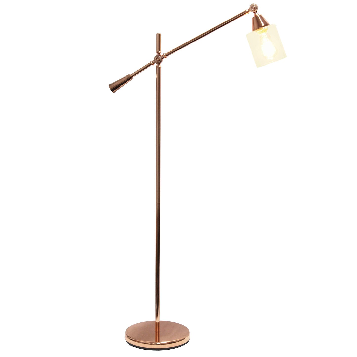 Elegant Designs LF1030-RGD Floor Lamp, Metal, 30inL x 11inW x 56inH, Rose Gold Finish