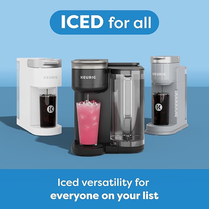 Keurig K-Iced Single Serve Coffee Maker – Brew Over Ice Button, Compact Design, Perfect Holiday Gift for Iced Coffee Lovers, Gray