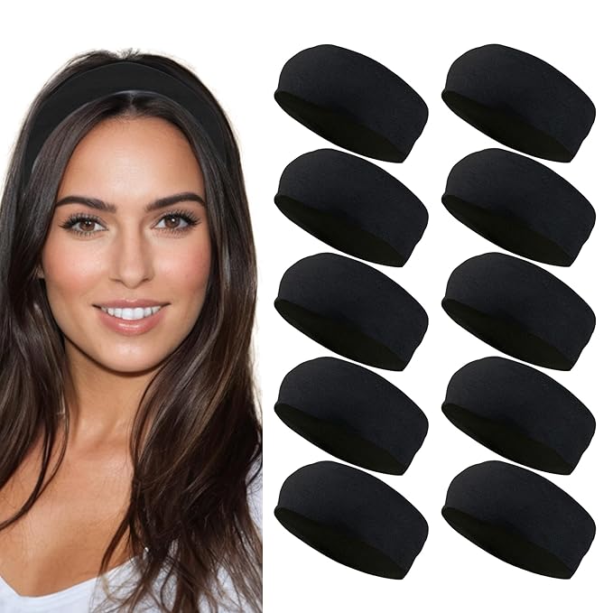 Styla Hair Headbands for Women Stretch Fashion Head Bands 10 Pack Non-Slip Head Wraps Great for Spa, Sports, Yoga, Pilate...