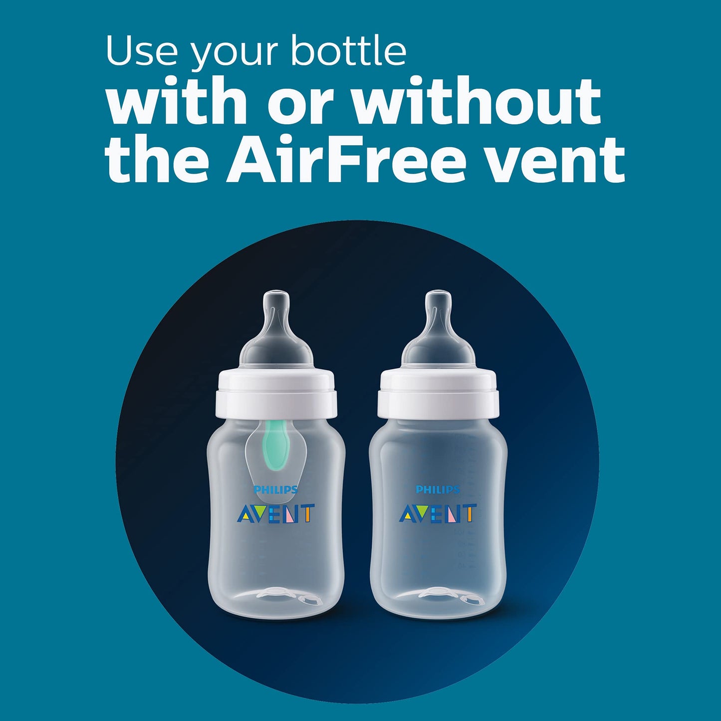 Philips Avent Anti-Colic Baby Bottle with AirFree Vent, 9oz, with Flow 2 Nipples, 1m+, 4pk, Pink, SCY703/14