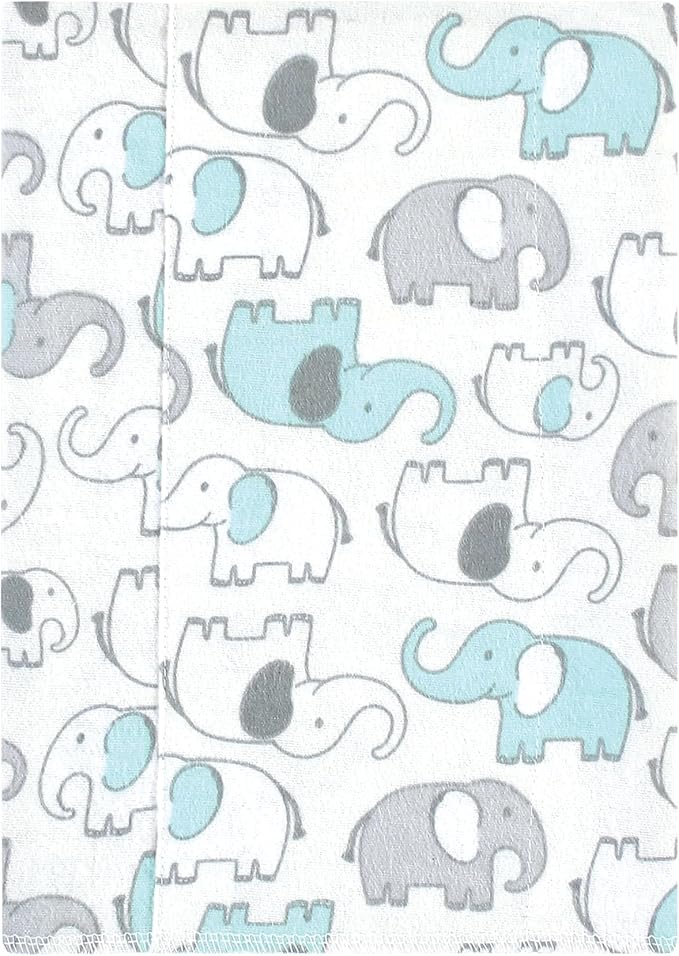 Luvable Friends Hudson Baby Flannel Burp Cloths 4pk, New Elephant