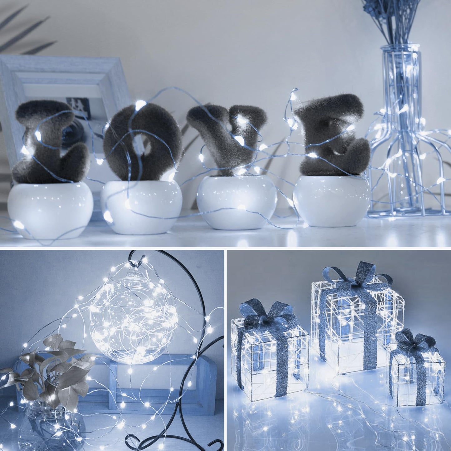 Kolpop 6 Pack Led Fairy Lights, Battery Operated, Waterproof Mini Twinkle String Lights, Cool White For Christmas Party Decor