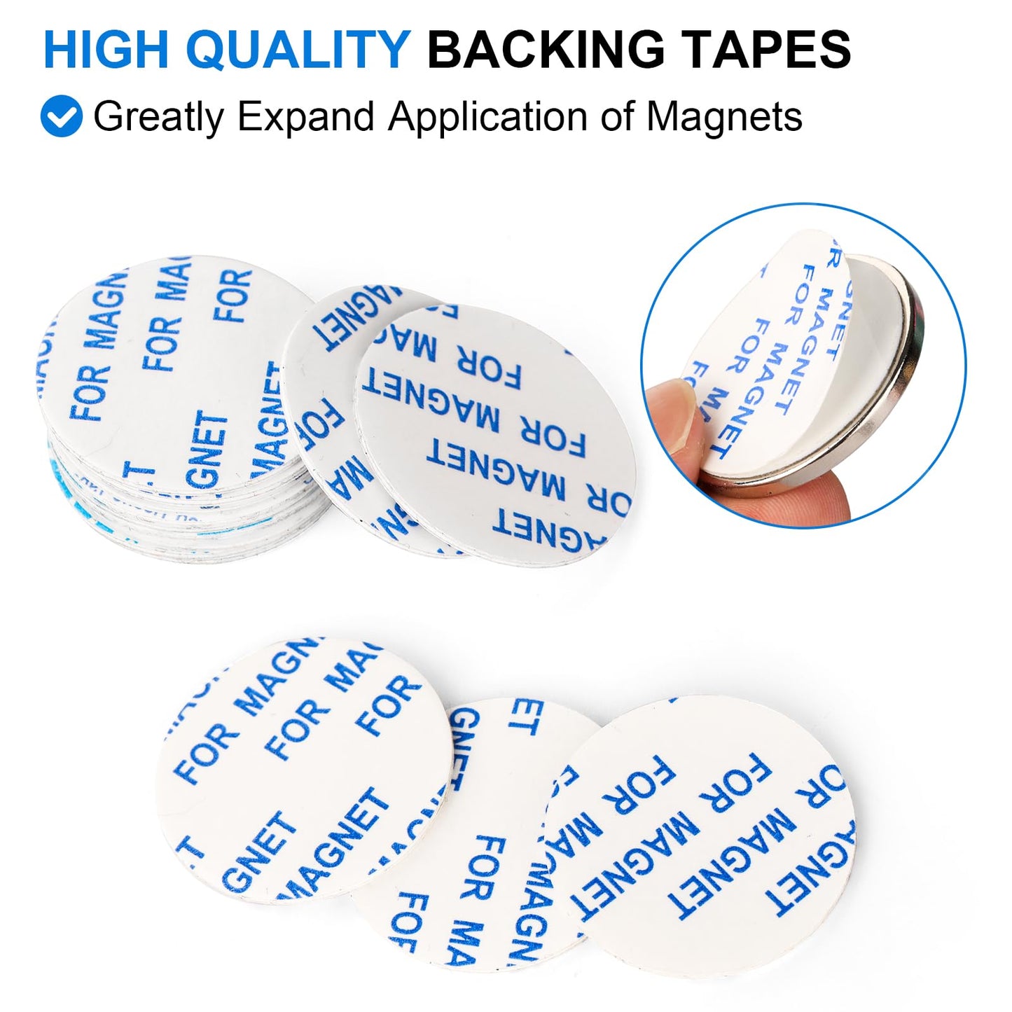 TRYMAG 20 Pieces 30x3mm Neodymium Magnets Heavy Duty, Super Strong Rare Earth with Adhesive Backing, Powerful Permanent Neodymium Disc Magnets for Fridge, DIY, Crafts, Scientific