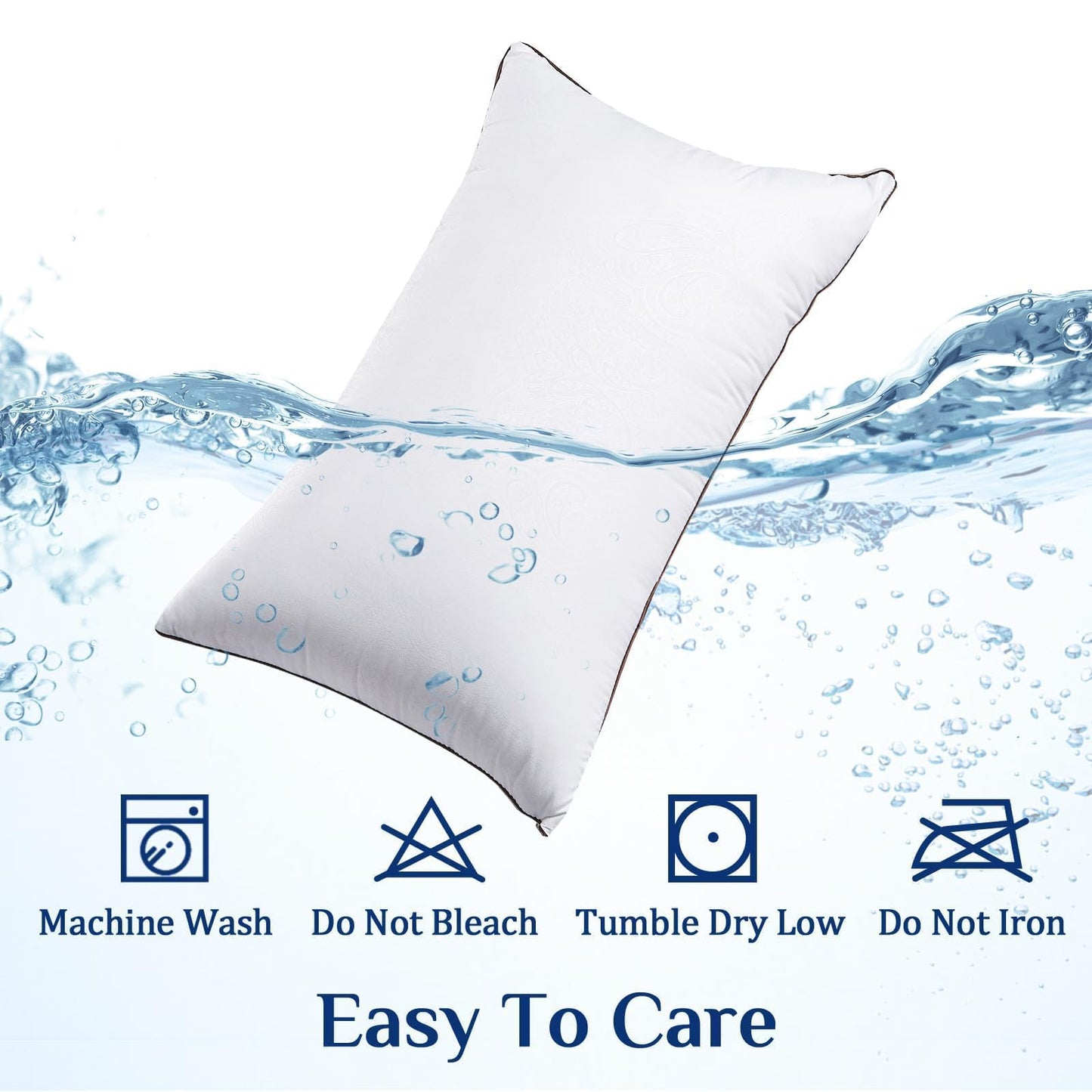 JOLLYVOGUE Standard Pillows Set of 2, Cooling and Supportive Pillows Full Size Set of 2 for Side and Back Sleepers, Down Alternative Hotel Collection Sleeping Pillow