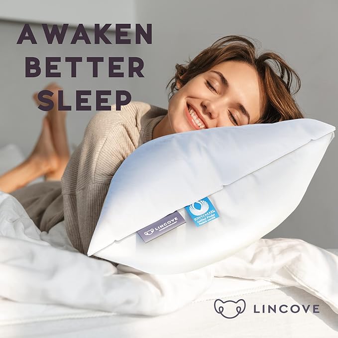 Lincove 100% European Down Venus Pillow – German Down 600 Fill Power, 400 Thread Count Shell, Made in Canada, | Luxe Collection, King - Soft