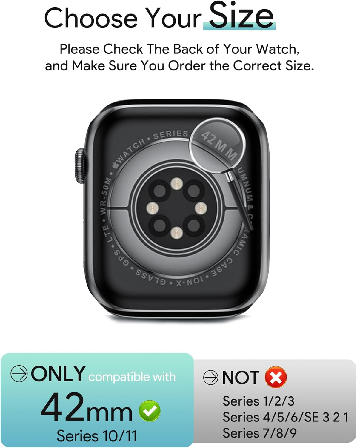 JR.DM 42mm 2 Pack Hard PC Case with HD Tempered Glass Screen Protector for Apple Watch Series 10/11 (2025), Guard Bumper Full Coverage Protective Anti-Scratch Face Cover for iWatch, Clear+Clear