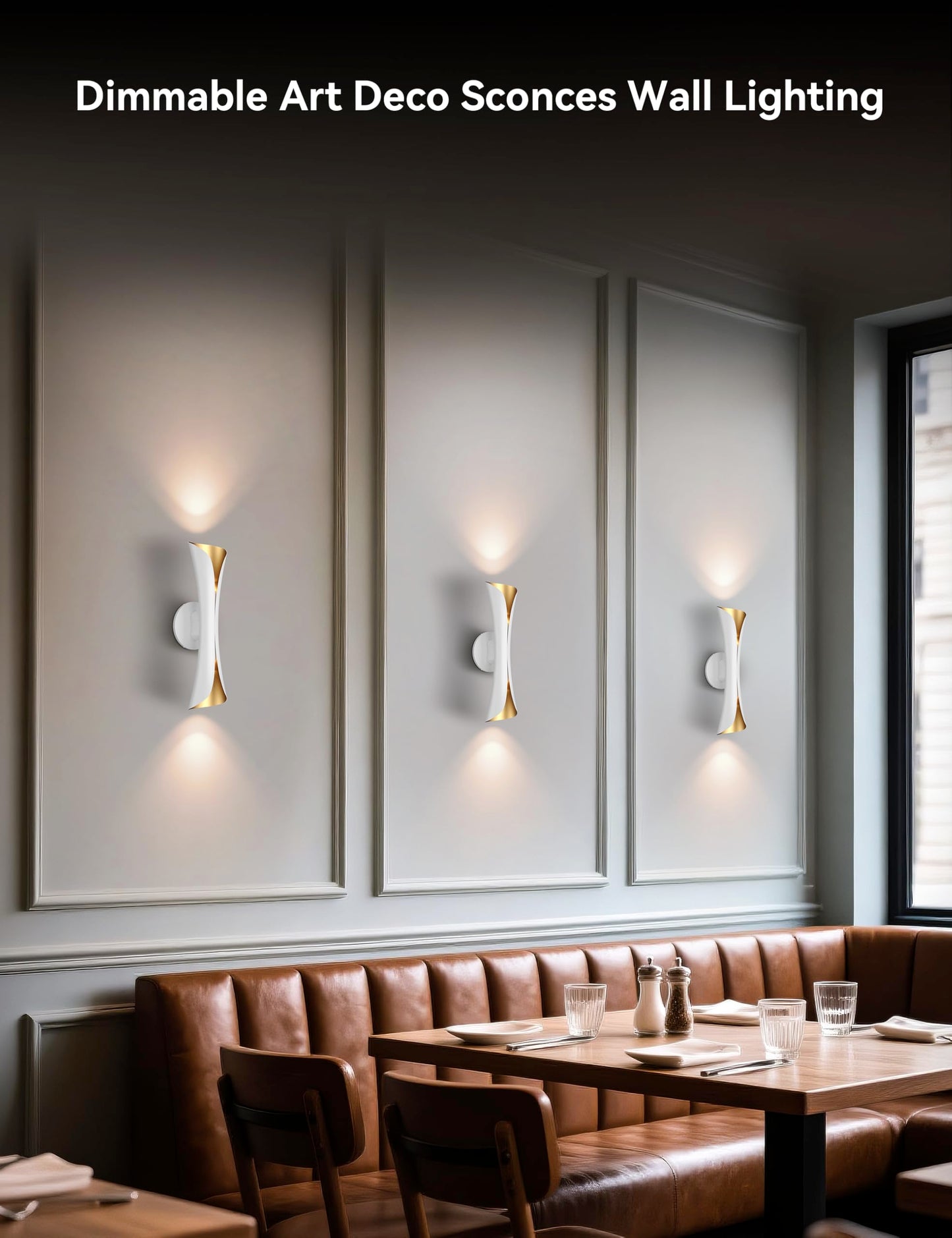 Tubicen Wall Sconce Up And Down Wall Light Indoor Dimmable E12 Home Theater Sconces Wall Lighting 15.7 H Sleek Modern Wall Lights For Living Room Bedroom Stairway Hardwired