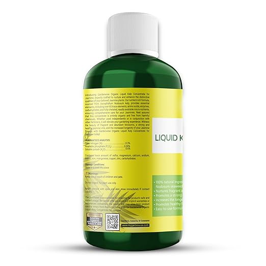 Organic Premium Kelp Seaweed Fertilizer for Jasmin - Liquid Fertilizer - Liquid Plant Food - Nutrient-Rich Soil Enhancer - Natural Plant Food for Jasmin (8 OZ)