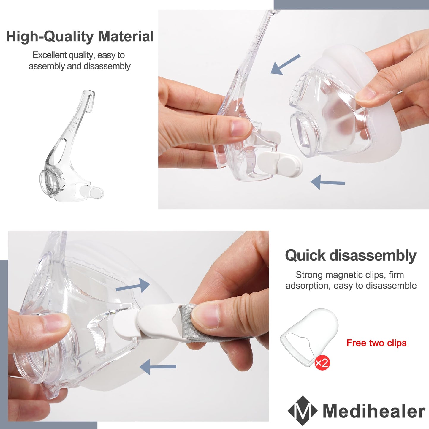 Replacement Frame Assembly Compatible with Fisher&Paykel Simplus| Including Frame&Elbow&Clips for F&P Simplus, Improved Design and Upgraded Material, NOT for Vitera,Great Value Supplied by Medihealer