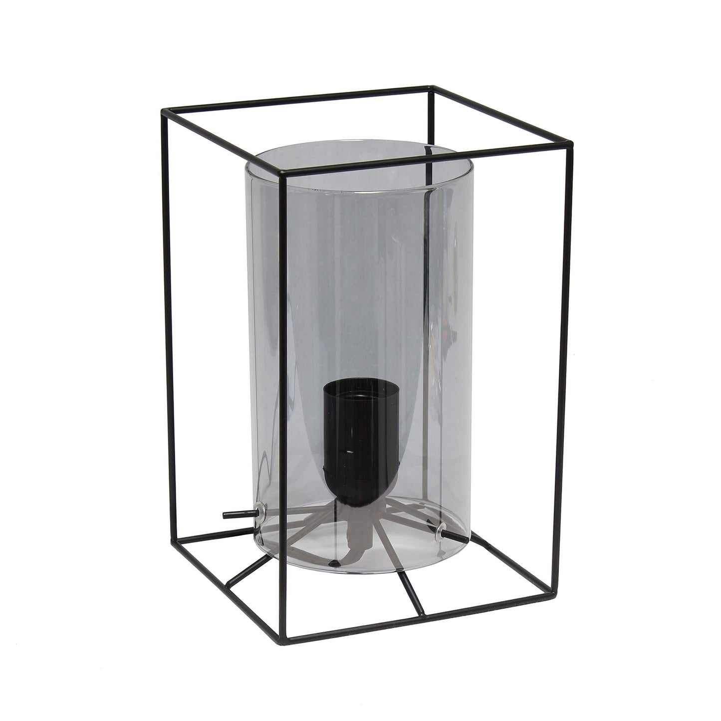 Elegant Designs Small Table Lamp, Black & Smoke, Metal, Model LT2069-SMK