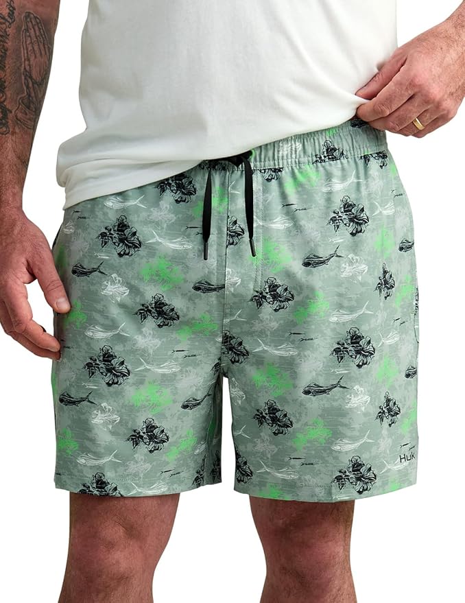 HUK Mens Pursuit Volley Pattern Short, Quick-Dry Shorts for Men