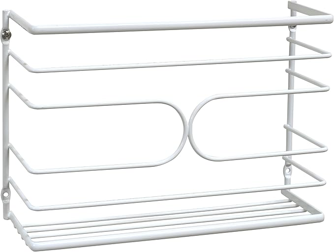 Deco Brothers Wall Mount Kitchen Wrap Organizer Rack, White