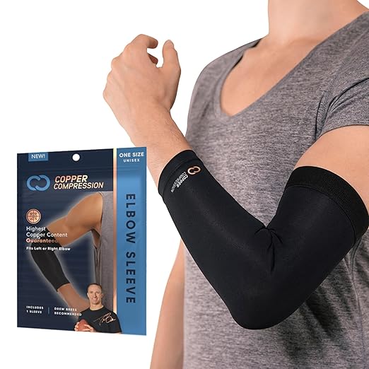 Copper Compression Elbow Sleeve - Copper Infused Orthopedic Brace for Tennis & Golfer Elbow, Tendonitis, Arthritis, Bursit...