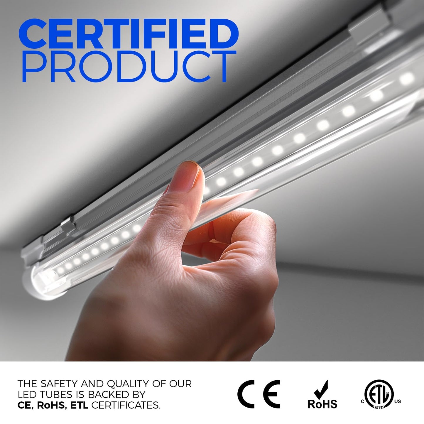 Barrina LED Shop Light 5000K 25W 3450LM 1.5FT T8 Under Cabinet Lighting, Linkable, 2 Packs
