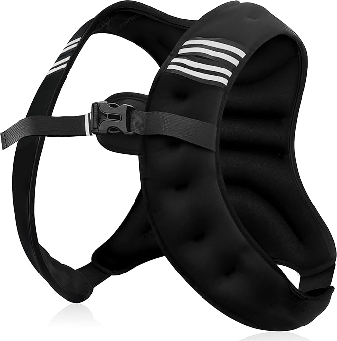 NATURELUX Weighted Vest Men or Women - 5/10/15/20/25/30lbs Weights with Reflective Stripe, Weighted Vest for Workout Equip...