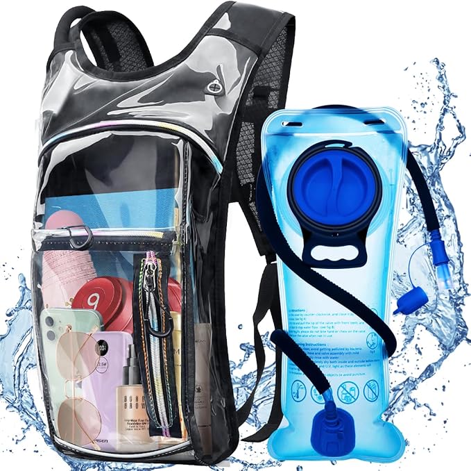 Hydration Backpack, Water Backpack with 2L Hydration Bladder, Rave Backpack Hydration Pack, Festival Essential for Raves, ...