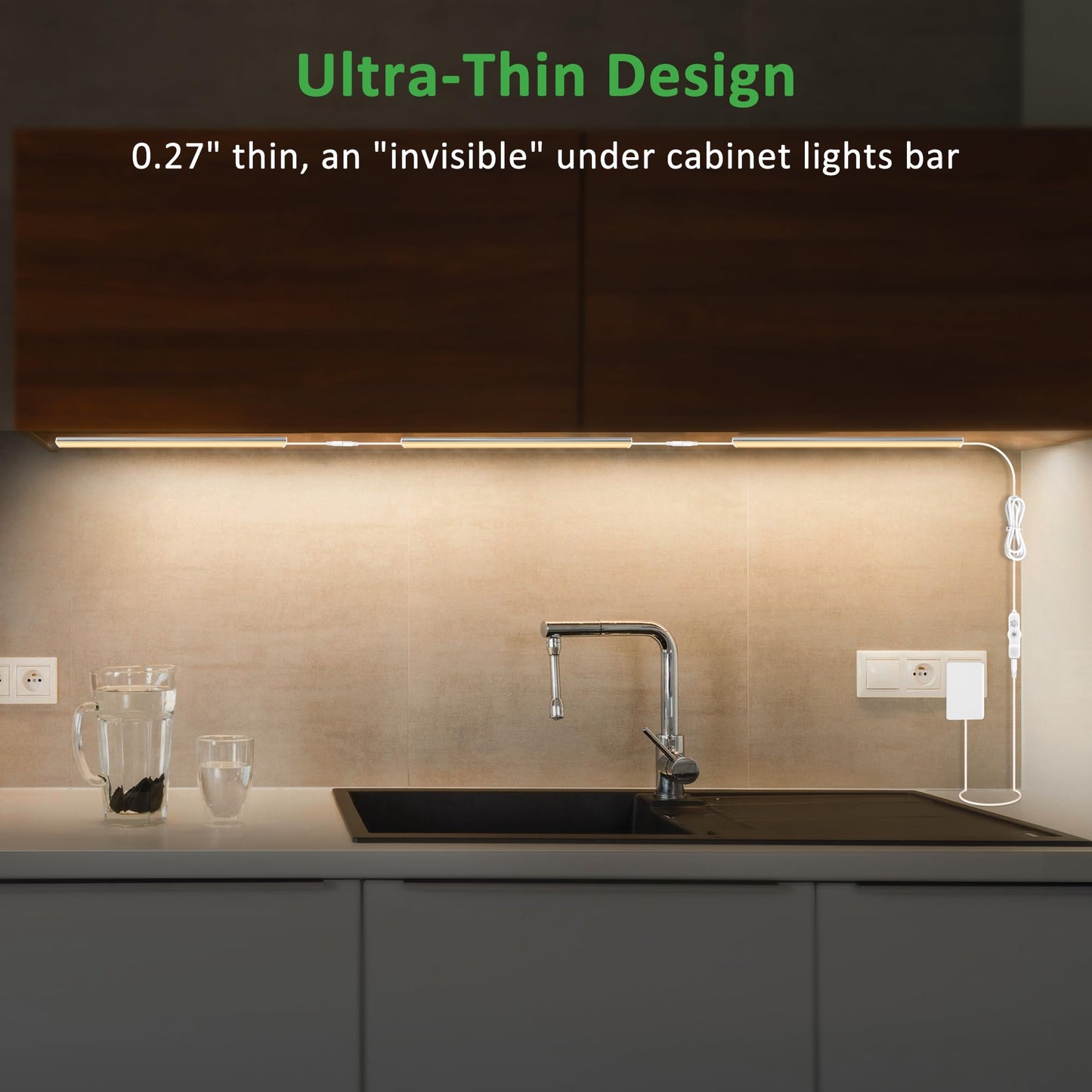 maylit Under Cabinet Lights, 6 Pcs 12 Inch, Ultra Thin, Dimmable, Warm White (2700K), Aluminum, Model 6PCS-2700K-6000