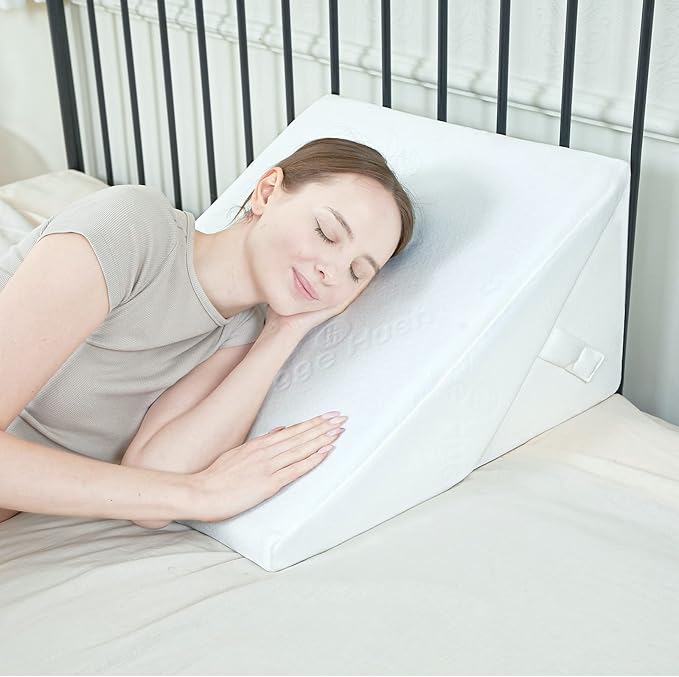 Bed Wedge Pillow, Adjustable 9 &12 Inch Foldable Bed Wedge Pillow for Sleeping, Memory Foam Triangle Pillow Wedge System for Legs and Back Support Pillow