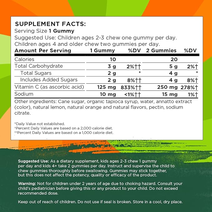 Swanson Kids Vitamin C Gummies - 60 Orange-Flavored Gummies - Immune Support for Children