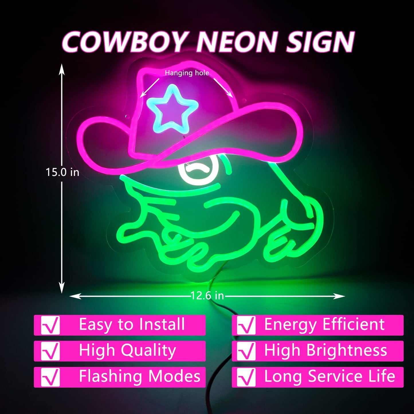 Moodlion Cowboy Hat Neon Signs For Wall Decor  Dimmable Frog Neon Art Sign Led Light Man Cave Cool Funny Bedroom Room Lights  Cute Neon Light Up Signs Frog Decorations Birthday Party Gifts